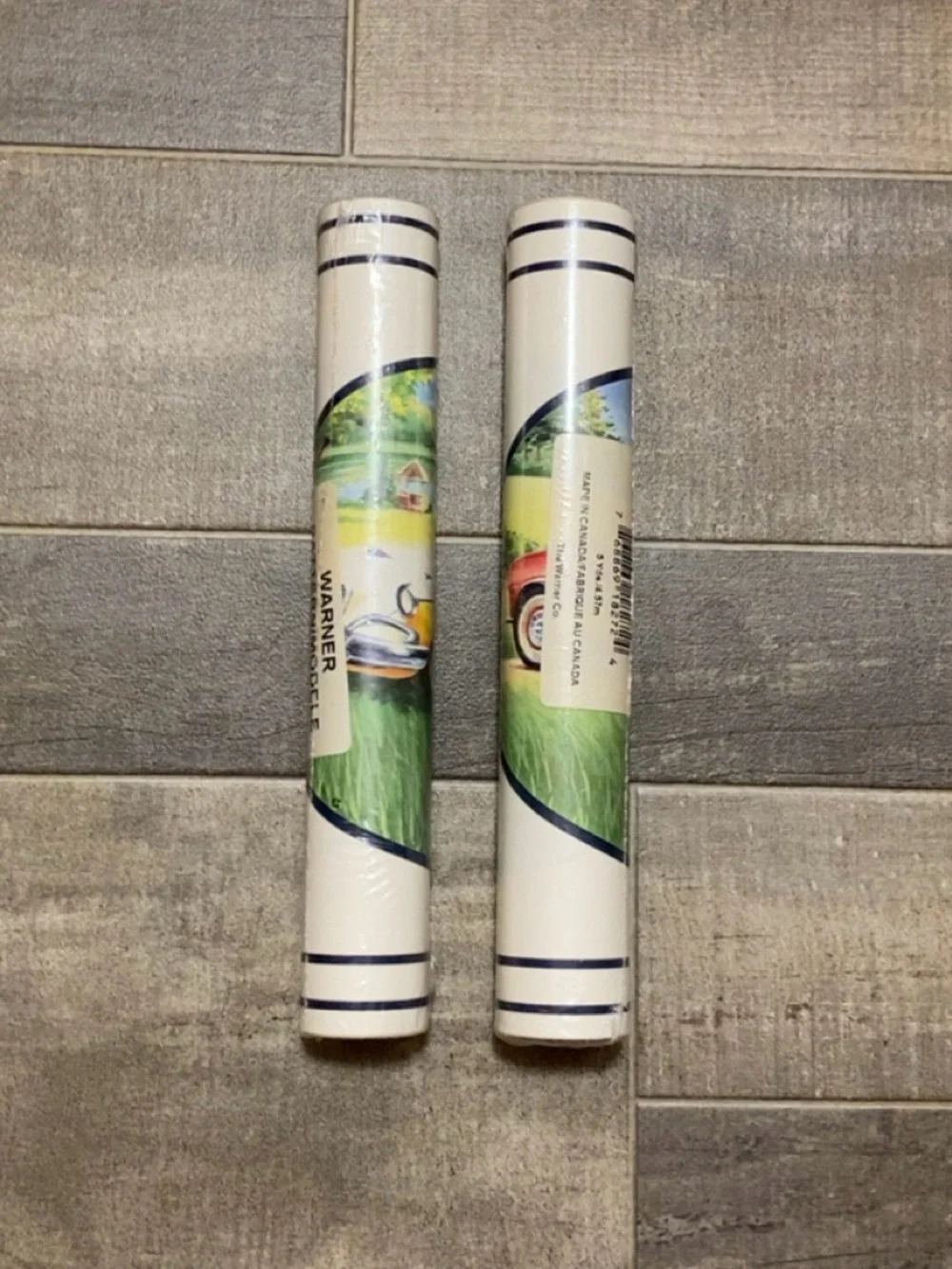 Two Vintage Warner Wallpaper Rolls Border Pattern 4034– Classic Cars– New Sealed